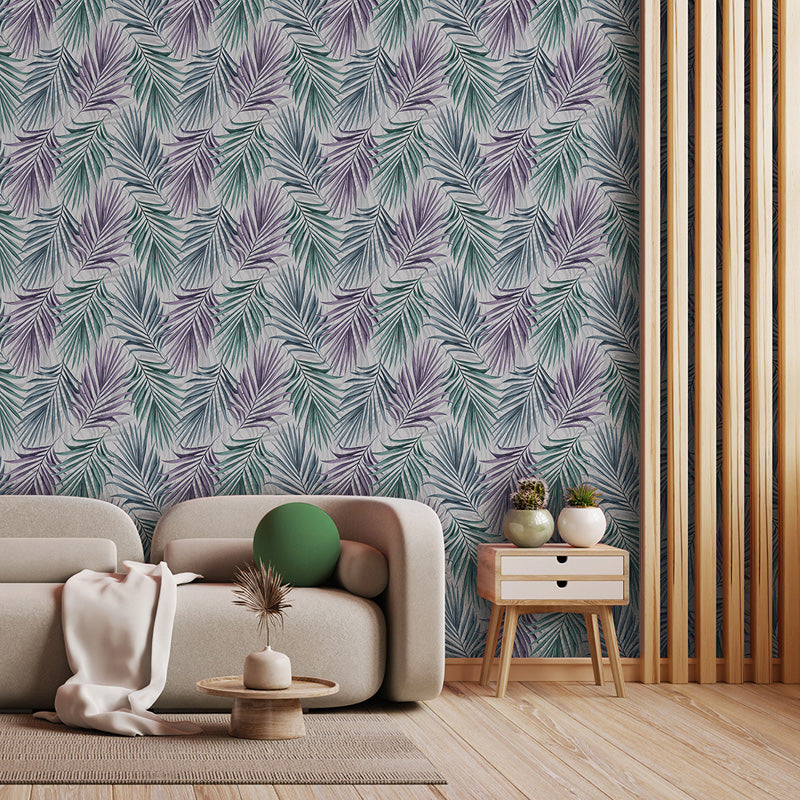 Coastal Palms – Tropical Palm Wallpaper in Soft Neutrals