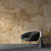 Golden Travertine Vein – Marble Wallpaper in Warm Brown