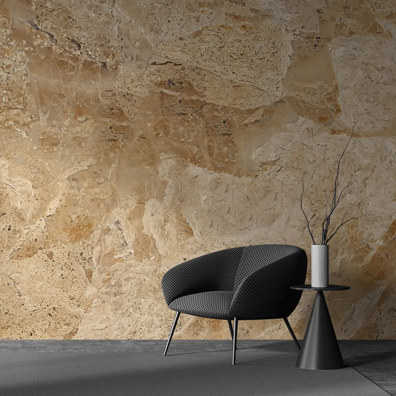 Golden Travertine Vein – Marble Wallpaper in Warm Brown