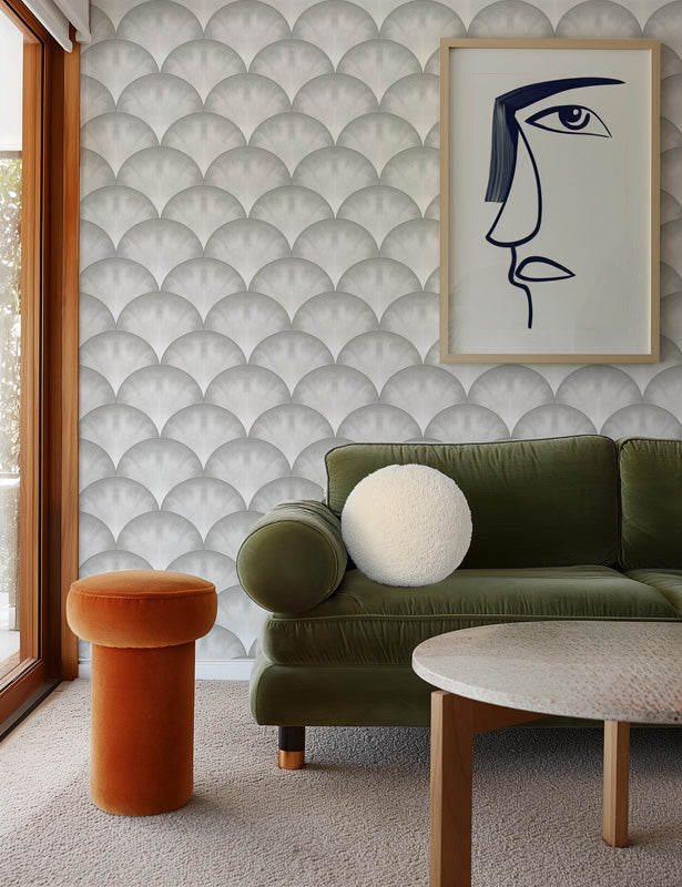 Textured Scallop Fan Wallpaper