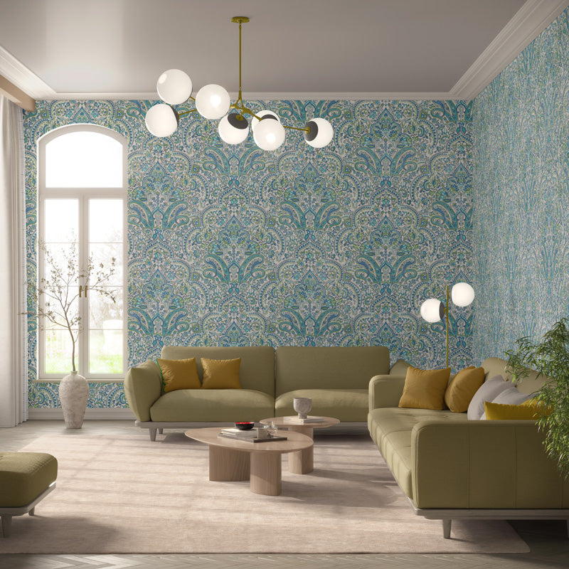 Ornate Paisley Damask Wallpaper