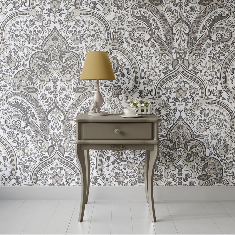 Ornate Paisley Damask Wallpaper