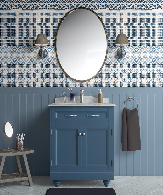 Ikat Border Stripe Wallpaper
