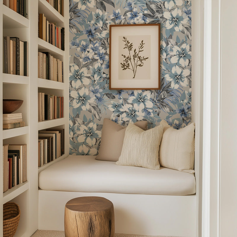 Blush Tropical Floral Wallpaper