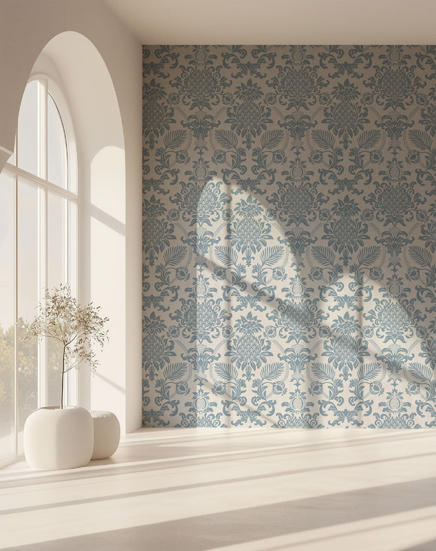 Pineapple Damask Wallpaper