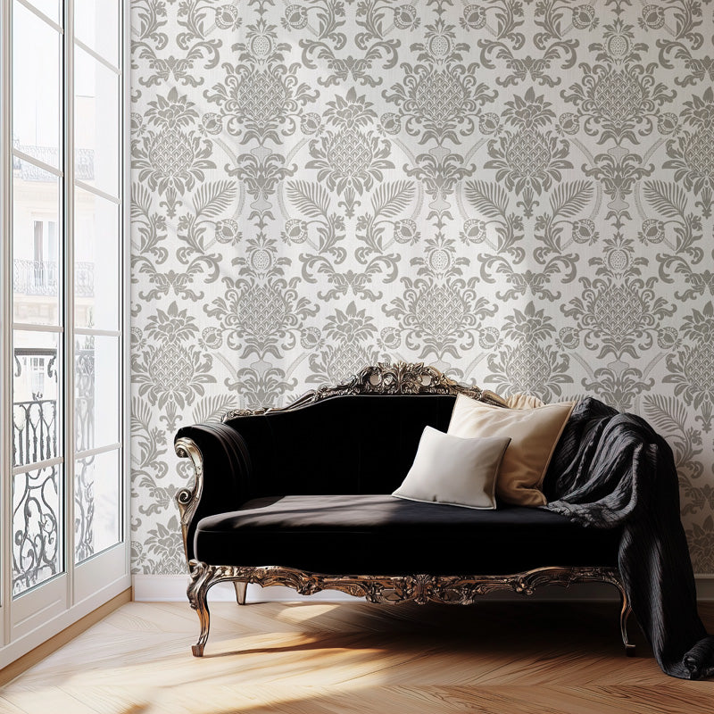 Pineapple Damask Wallpaper