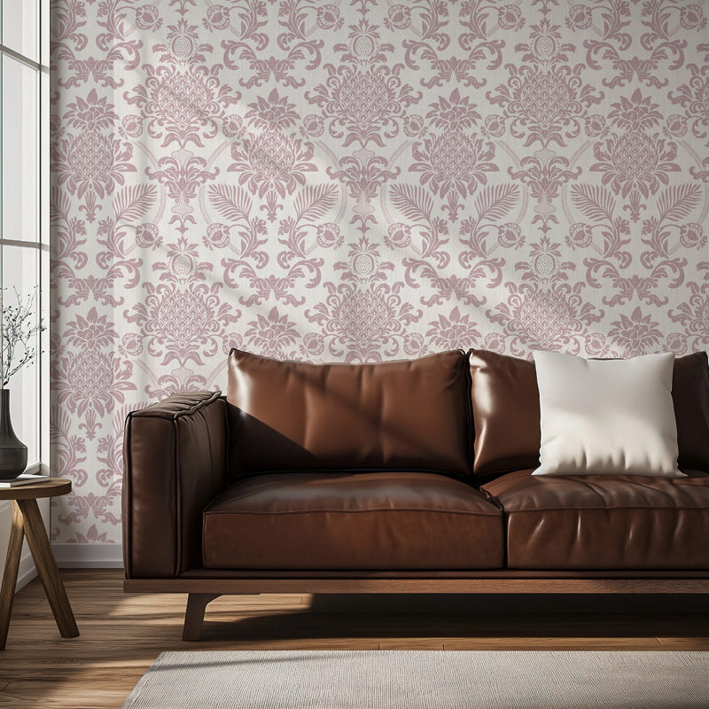 Pineapple Damask Wallpaper