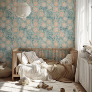 Celestial Bloom – Whimsical Floral Wallpaper in Soft Pastels