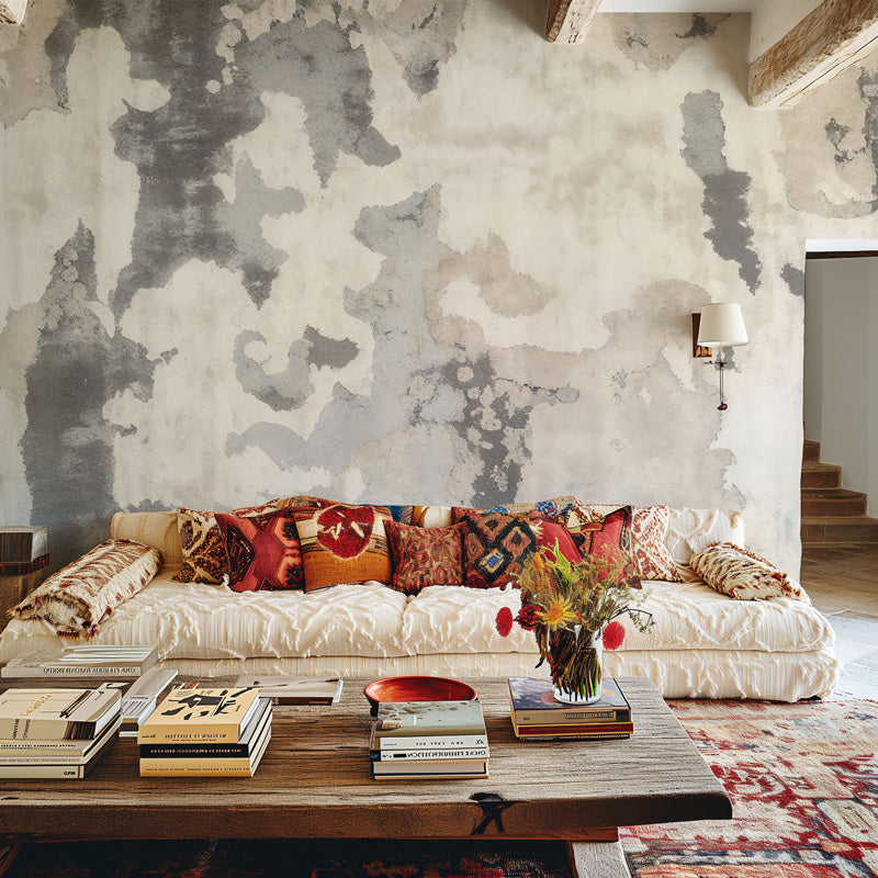 Weathered Concrete Patina – Wallpaper in Grey