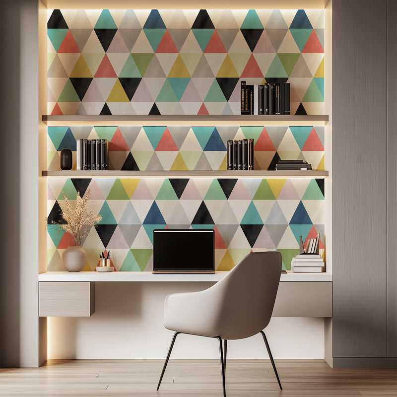 Colour Triangle Geometric Wallpaper