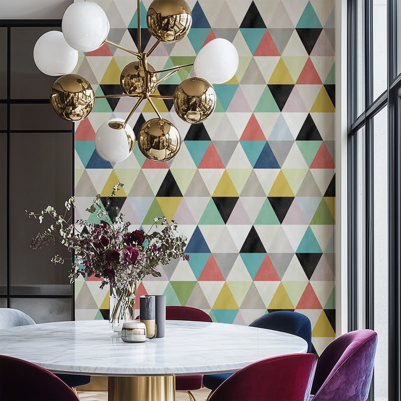 Colour Triangle Geometric Wallpaper