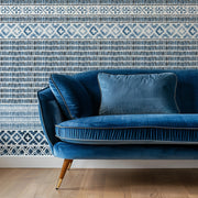 Ikat Border Stripe Wallpaper