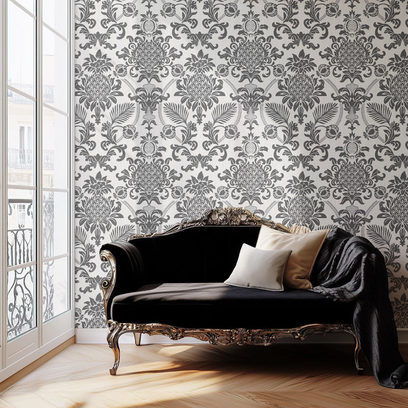 Pineapple Damask Wallpaper
