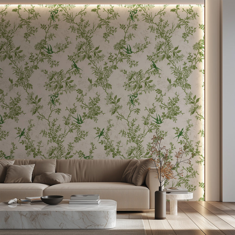 Botanical Toile Wallpaper