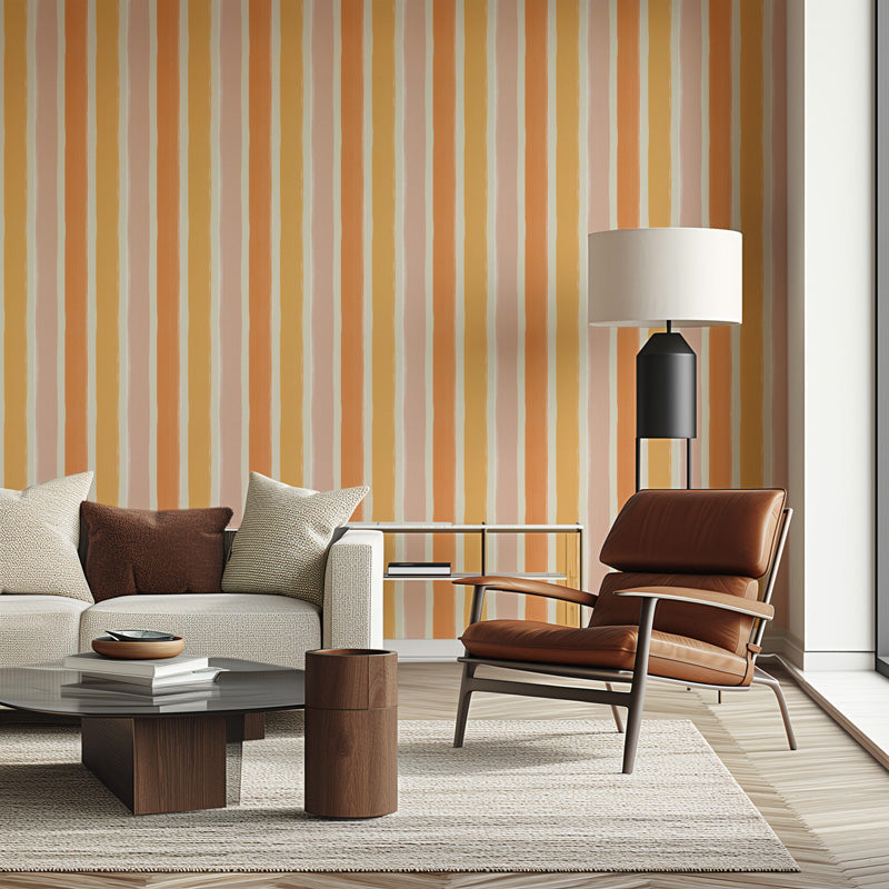 Painterly Stripe – Hand-Painted Striped Wallpaper in Soft Tones