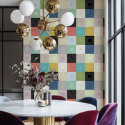 Colour Block Grid Wallpaper