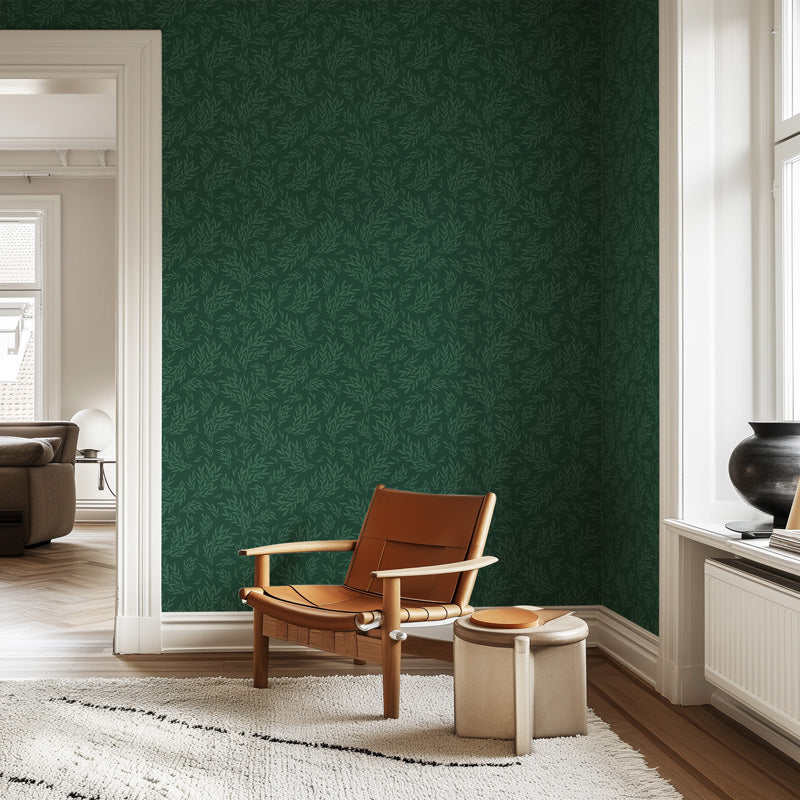 Evergreen Leaf Silhouette Wallpaper