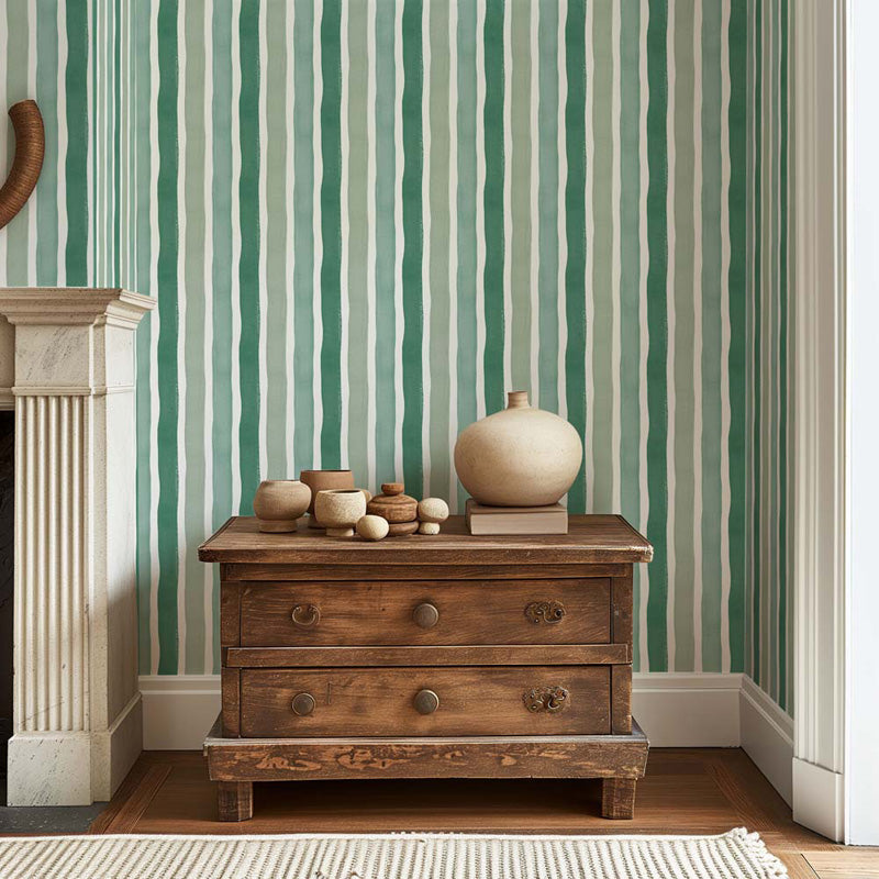 Hand-Painted Stripes – Wallpaper in Multi Colours