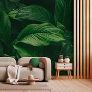 Verdant Depths – Botanical Wallpaper in Deep Green