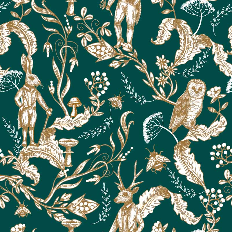 Enchanted Gentlemen – Woodland Animal Wallpaper