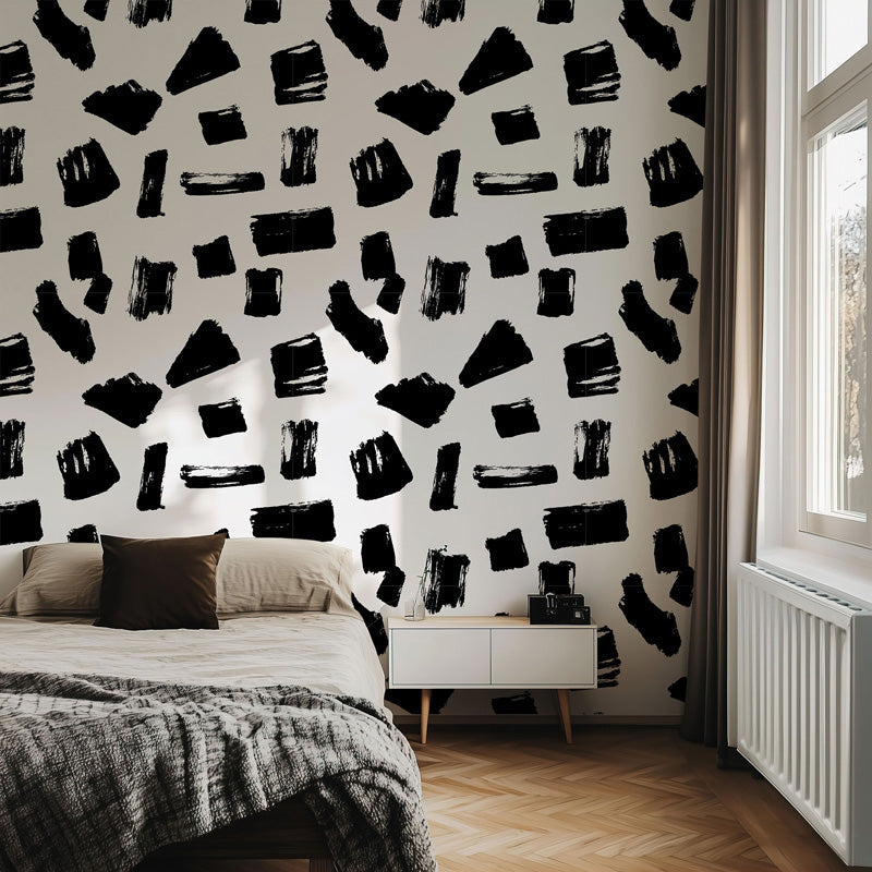 Abstract Painterly Strokes – Wallpaper in Bold + Neutral Tones