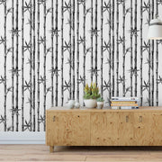 Vertical Bamboo Botanical Wallpaper