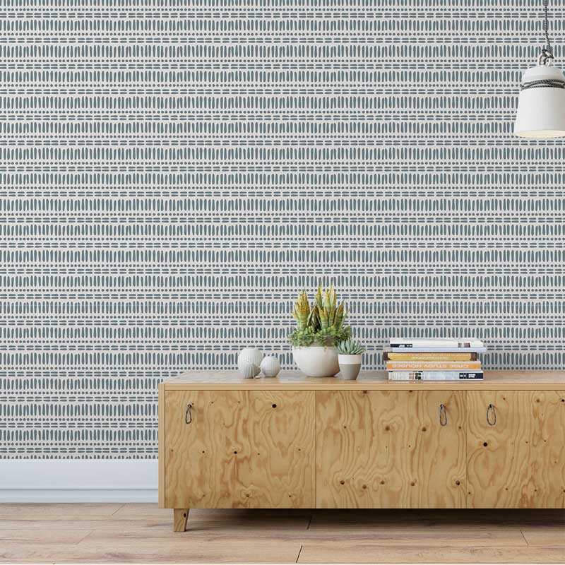 Soft Rhythm – Geometric Wallpaper in Blue