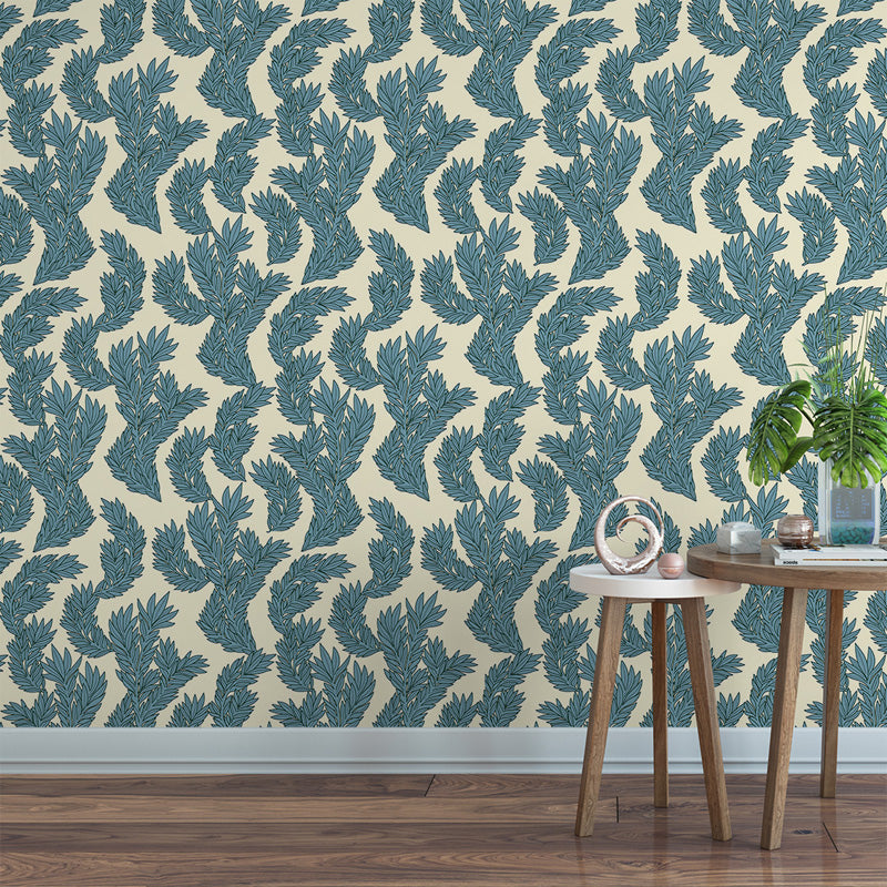 Blue Fern Botanical Wallpaper