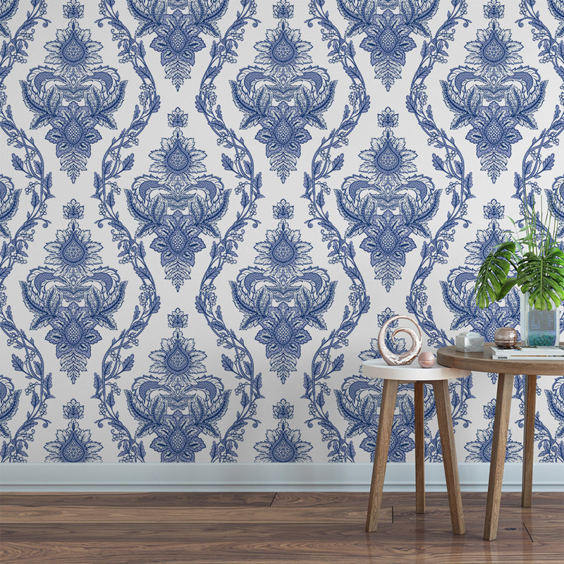 Ornate Botanical Damask Wallpaper
