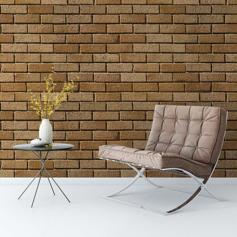 Urban Sandstone Brick – Brick Wallpaper in Warm Ochre
