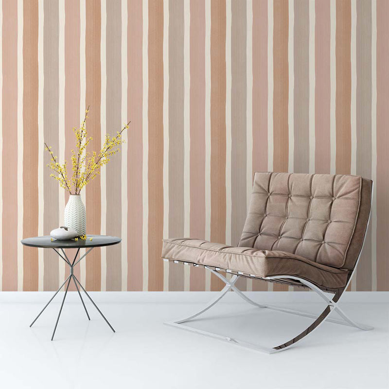 Textured Brushstroke Stripes – Wallpaper in Multi Colours