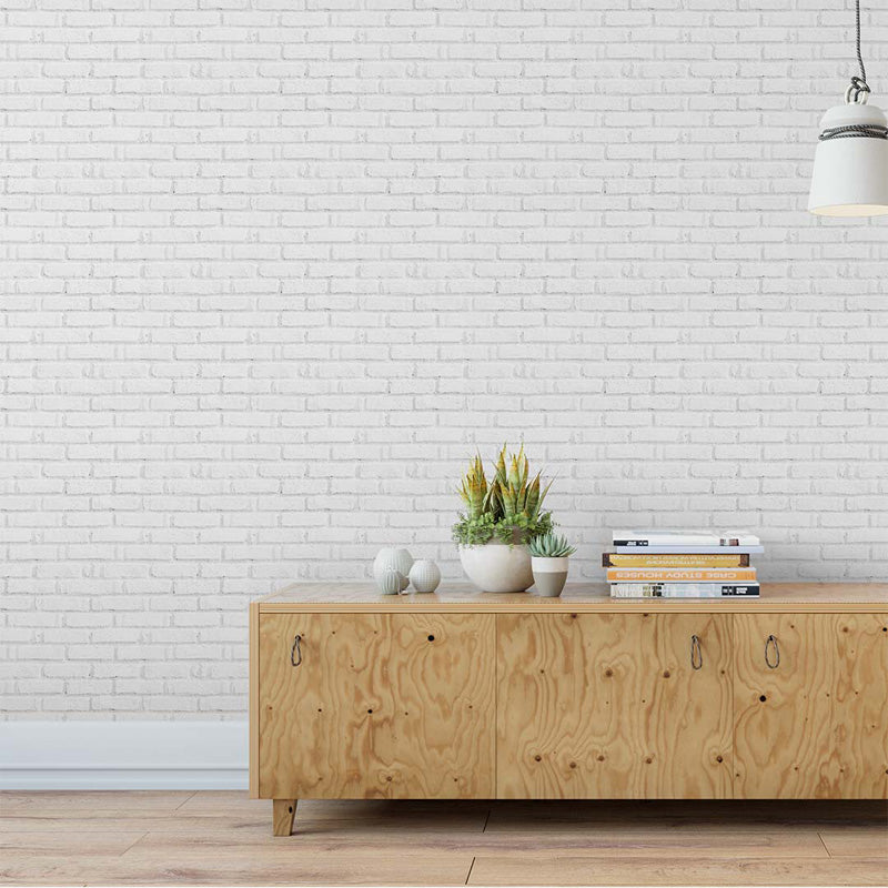 Whitewashed Brick Loft – Brick Wallpaper in Soft White