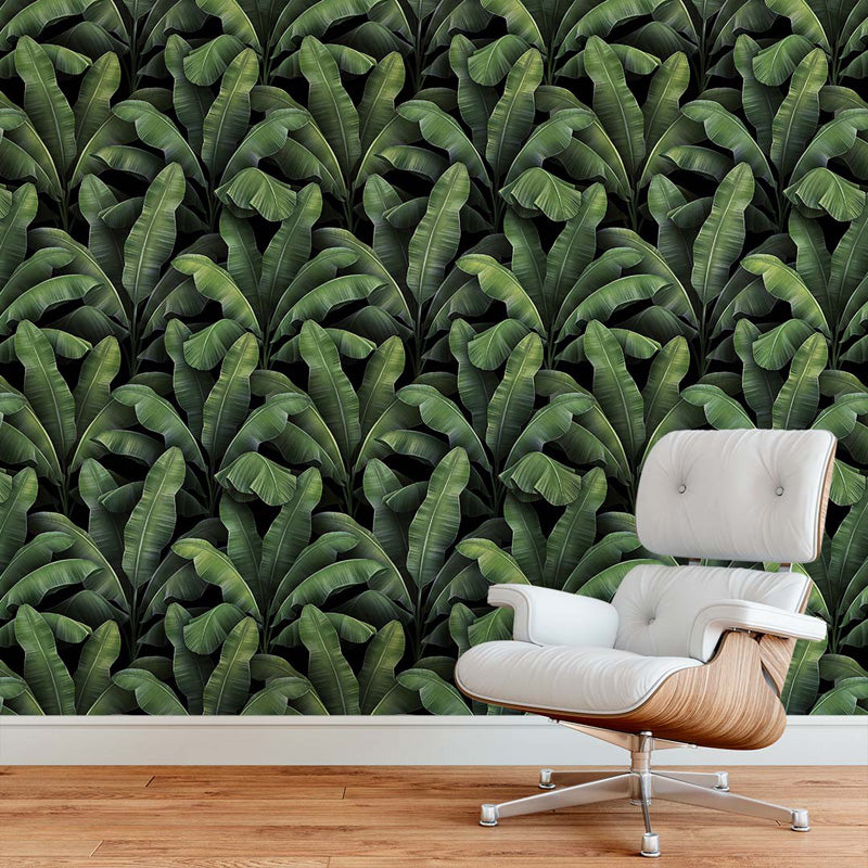 Tropical Canopy – Botanical Wallpaper in Deep Green