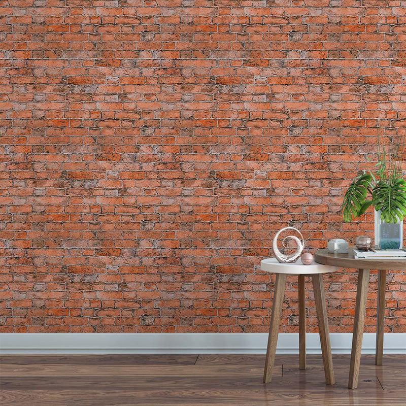 Weathered Red Brick Wall – Brick Wallpaper in Aged Terracotta