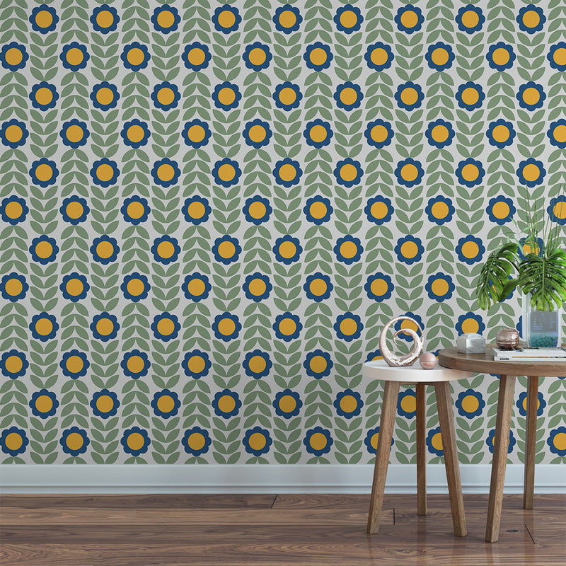 Blue Meadow – Scandinavian Floral Wallpaper