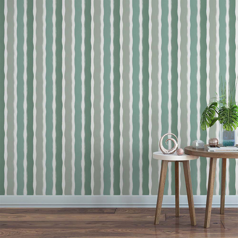 Wavy Brushstroke Stripes – Wallpaper in Multi Colours
