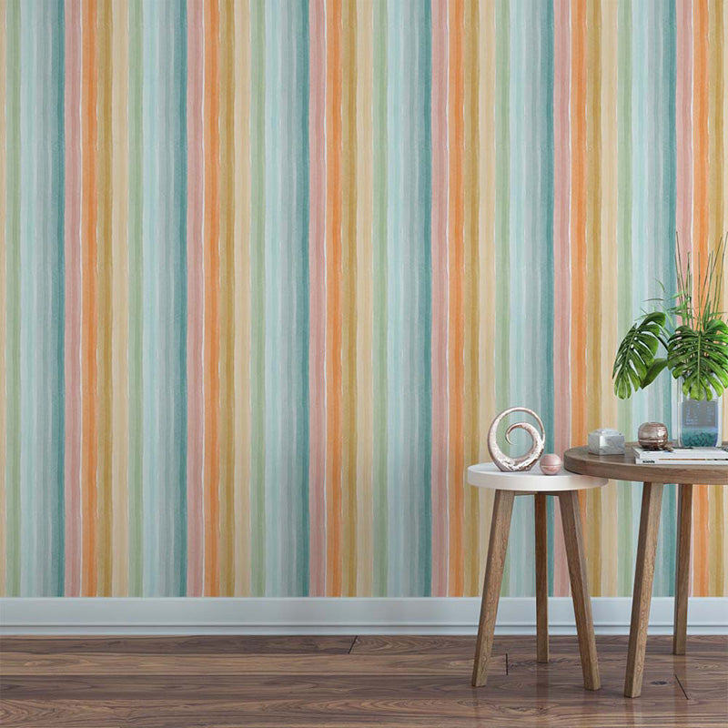 Meadow Wash Stripe – Soft Watercolour Striped Wallpaper