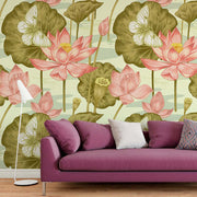 Lotus Garden Botanical Wallpaper