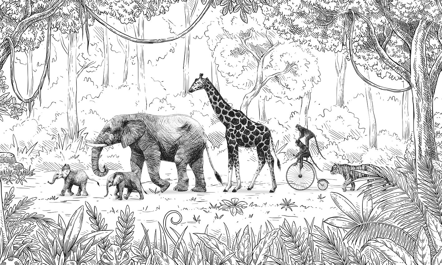 Animal Parade Jungle Wallpaper Mural