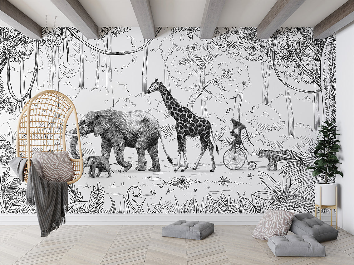 Animal Parade Jungle Wallpaper Mural