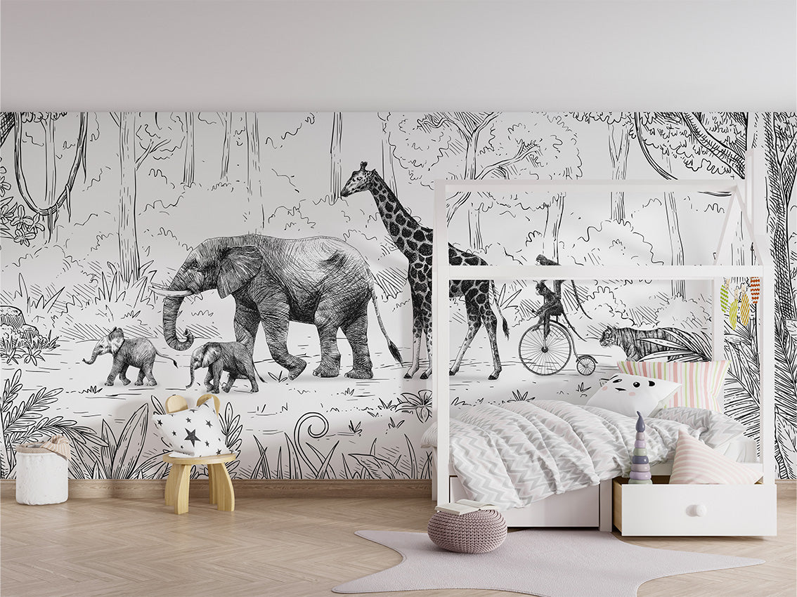 Animal Parade Jungle Wallpaper Mural