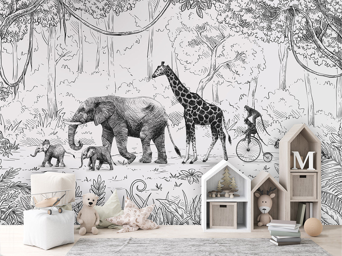 Animal Parade Jungle Wallpaper Mural