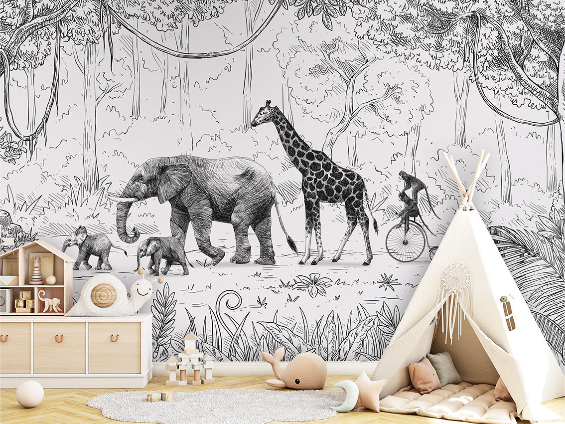 Animal Parade Jungle Wallpaper Mural
