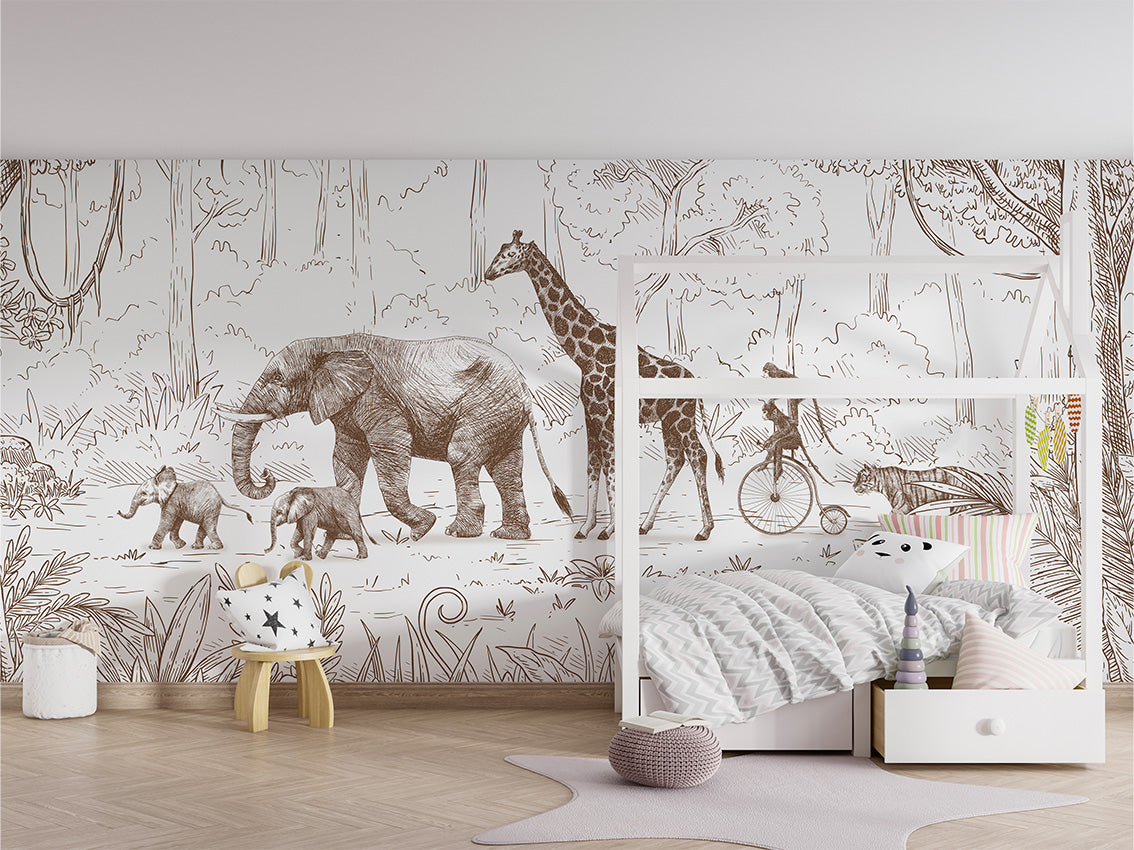 Animal Parade Jungle Wallpaper Mural