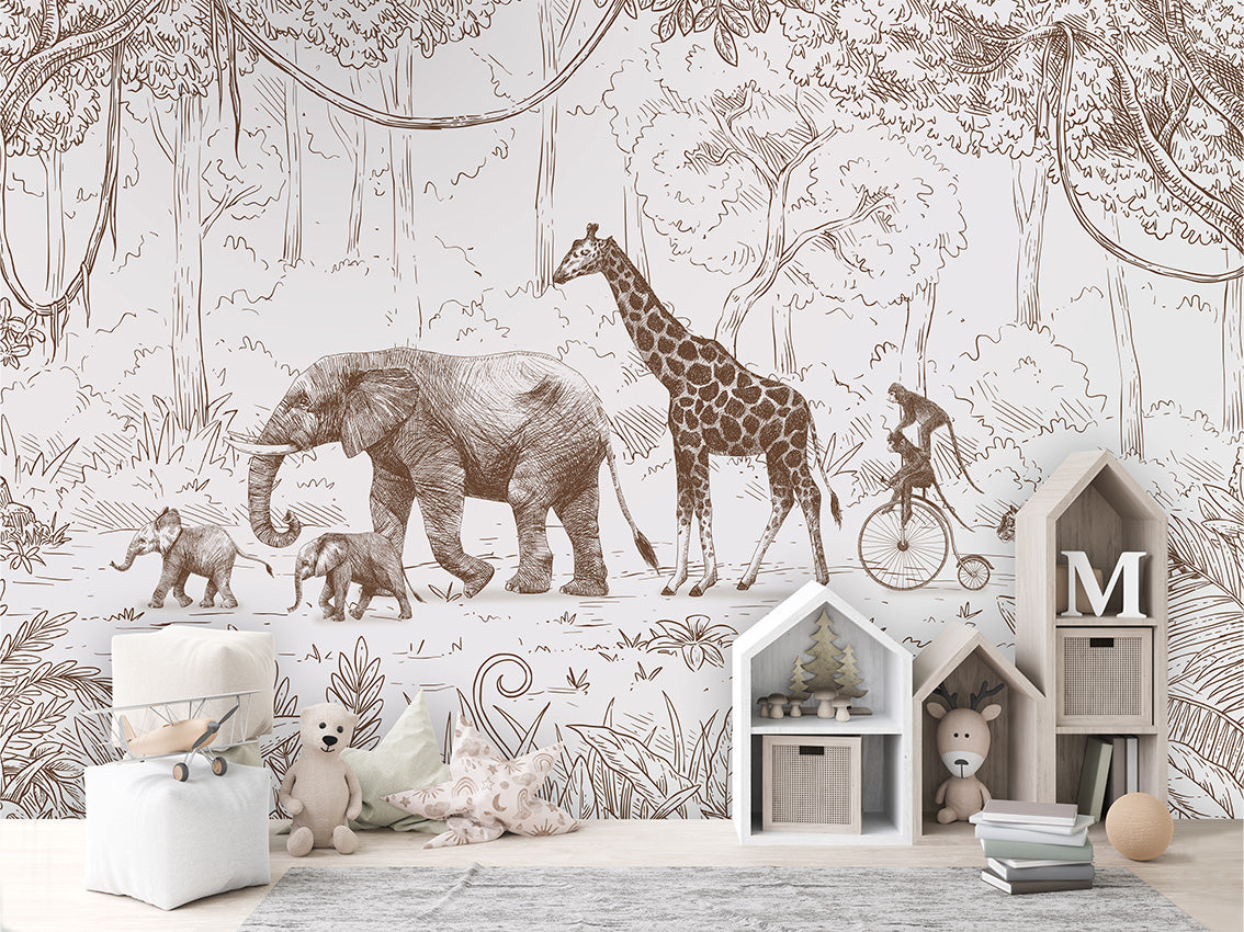 Animal Parade Jungle Wallpaper Mural