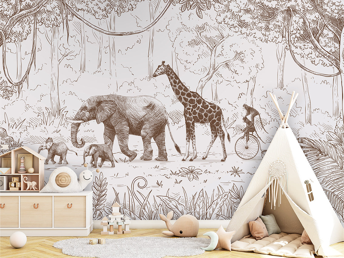 Animal Parade Jungle Wallpaper Mural