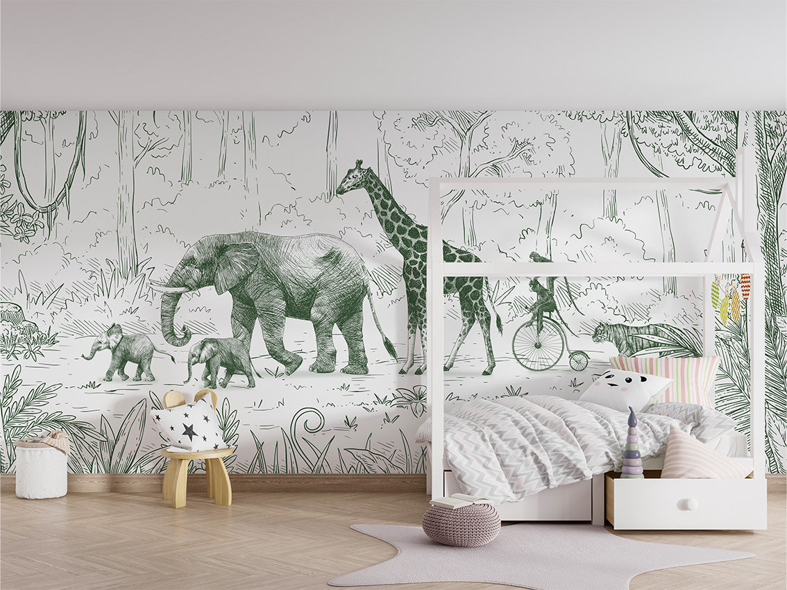 Animal Parade Jungle Wallpaper Mural