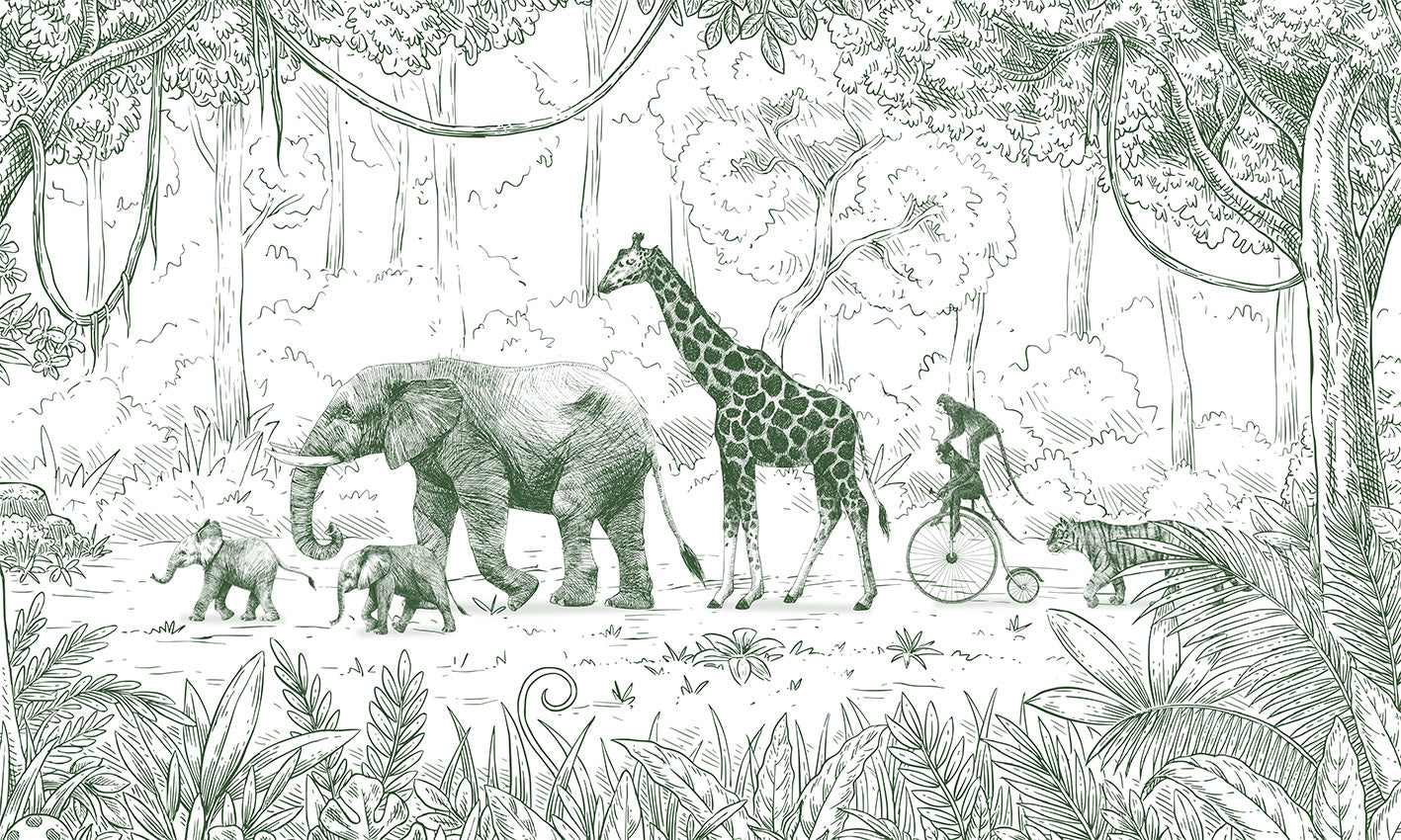 Animal Parade Jungle Wallpaper Mural