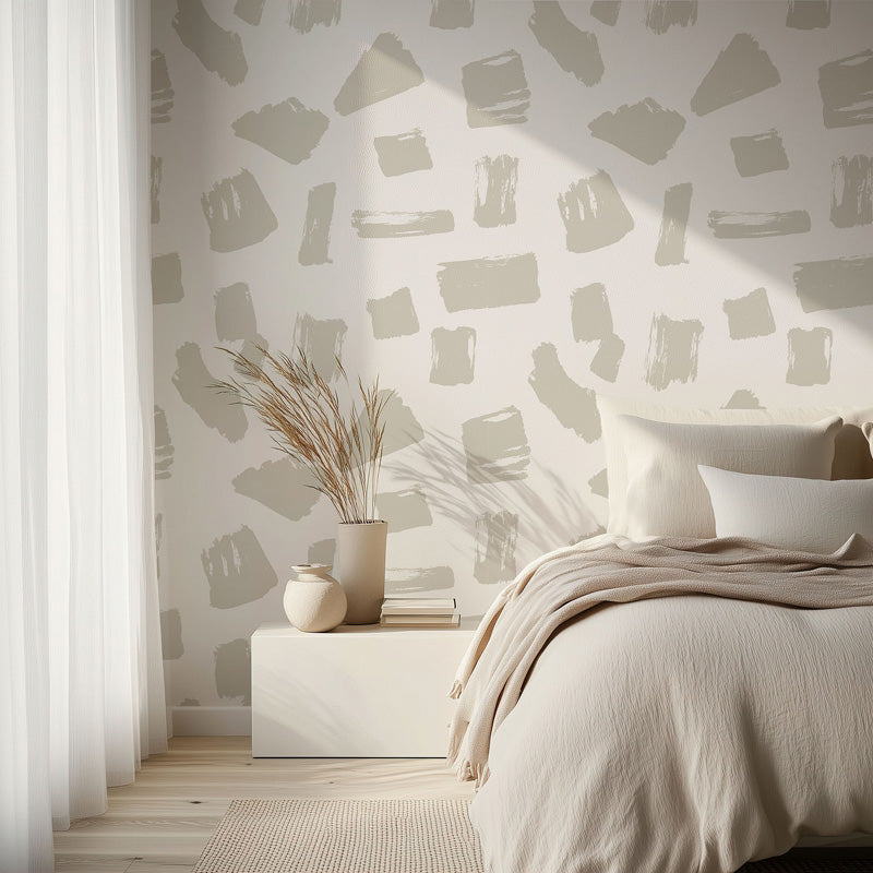 Abstract Painterly Strokes – Wallpaper in Bold + Neutral Tones