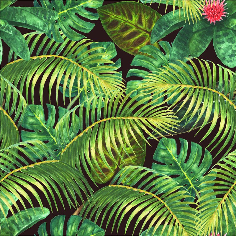Wild Canopy – Tropical Botanical Wallpaper in Deep Green